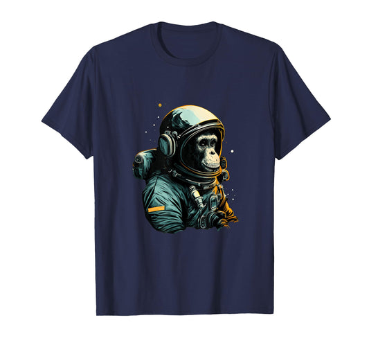 Chimpanzee Astronaut Space Travel Monkey Vintage Design T-Shirt