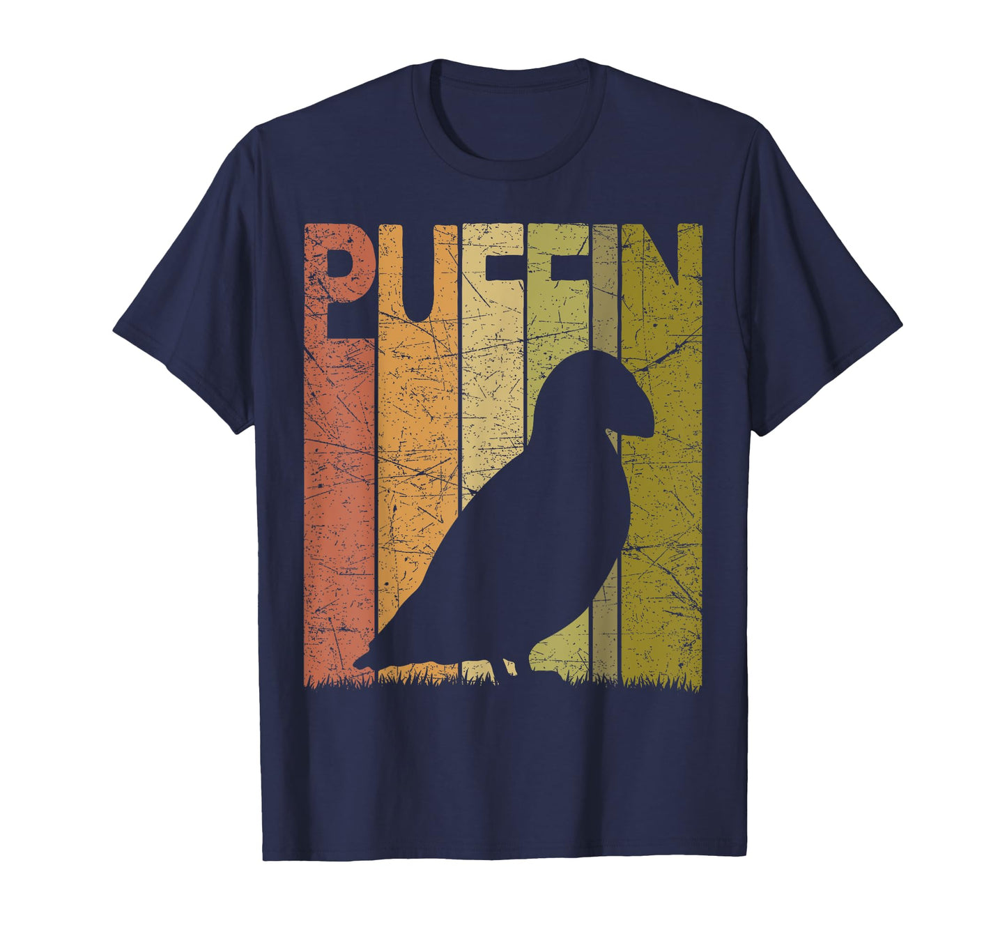 Puffin Vintage Birdwatching Puffin Retro Ornithology Birding T-Shirt