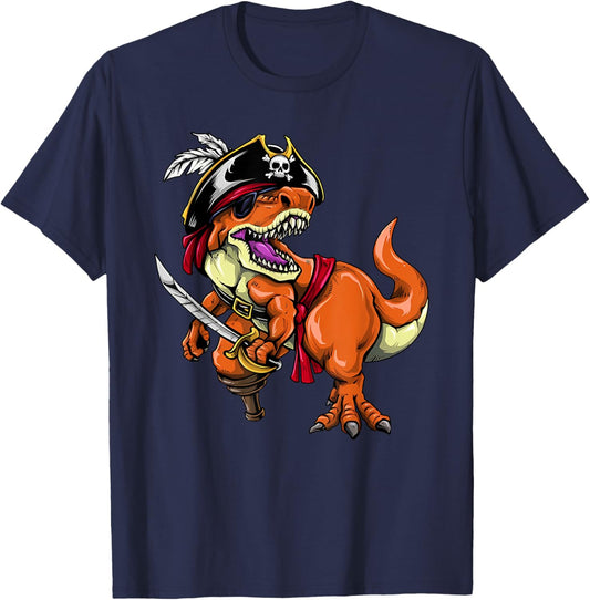 Pirate Dinosaur T Rex Funny Tyrannosaurus Halloween Costume T-Shirt