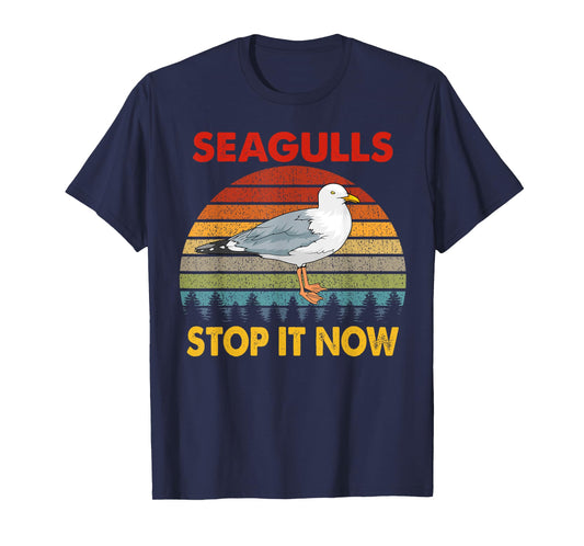 Seagulls Bird Lover Stop It Now Retro Vintage Funny Seagulls T-Shirt
