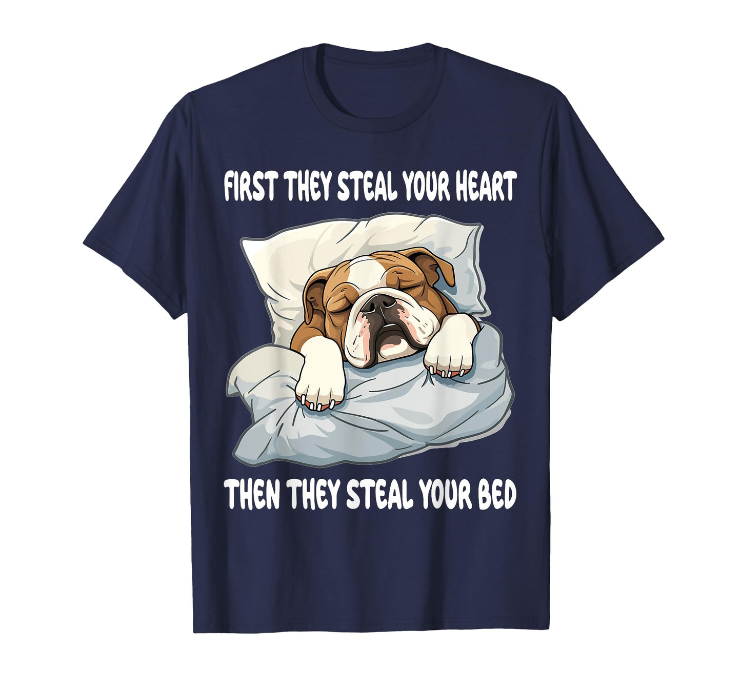 English Bulldog Sleeping Pajamas Nightgown T-Shirt for Men Women Girls Kids