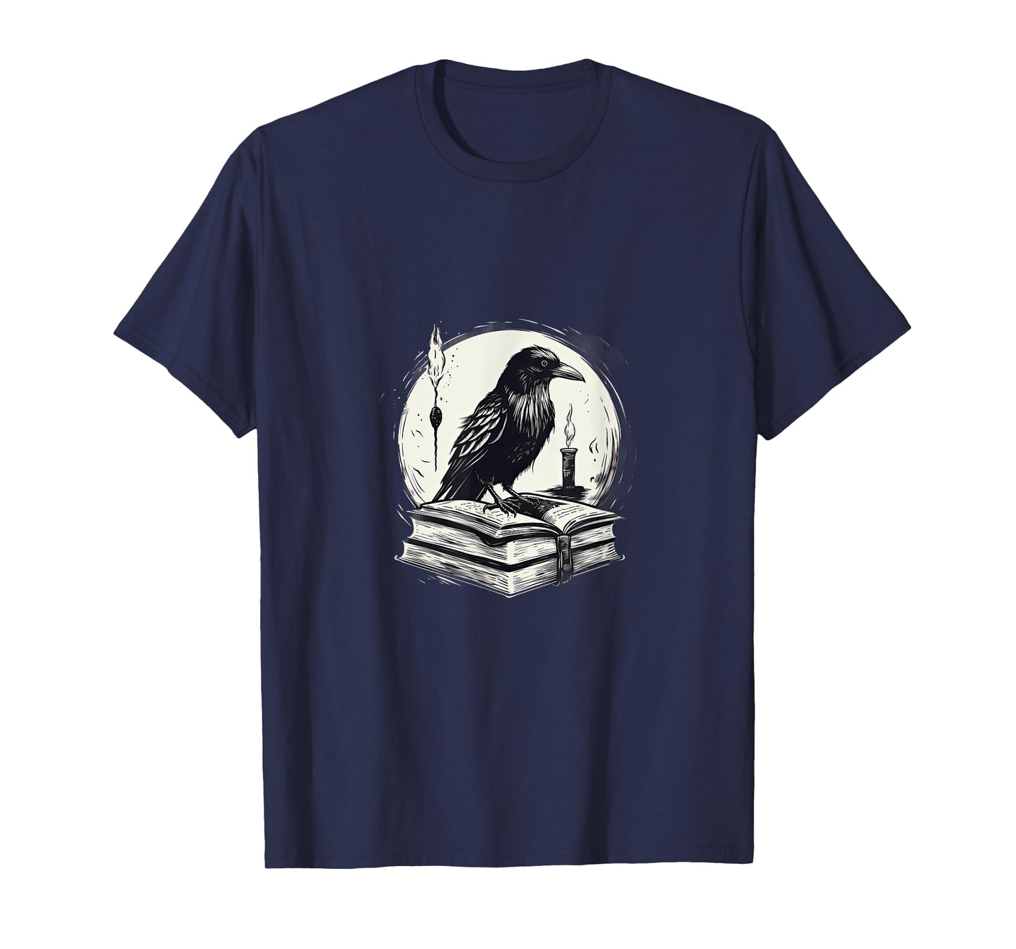 Raven Reading Book Occult Crow T-Shirt