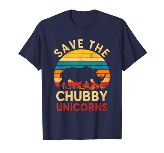 Save The Chubby Unicorns Rhino Animal Rights Conservation T-Shirt