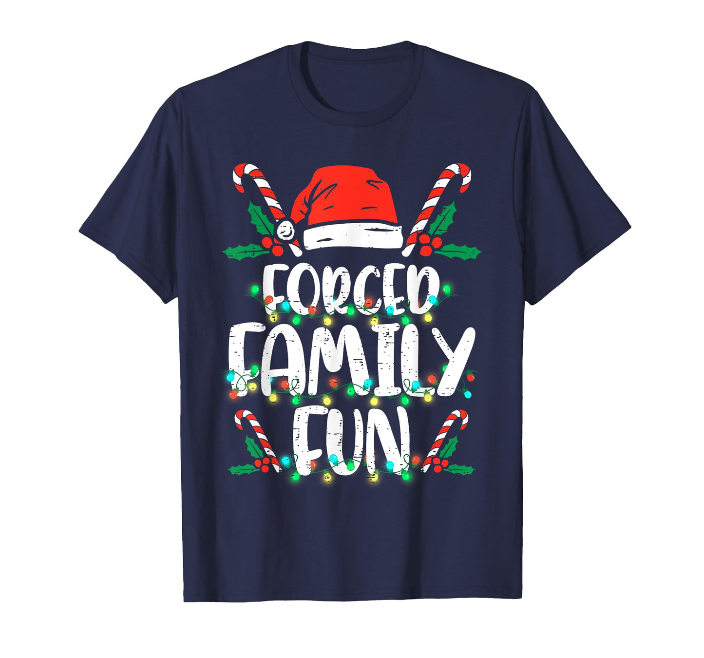 Forced Family Funny Sarcastic Christmas Xmas Pajama T-Shirt