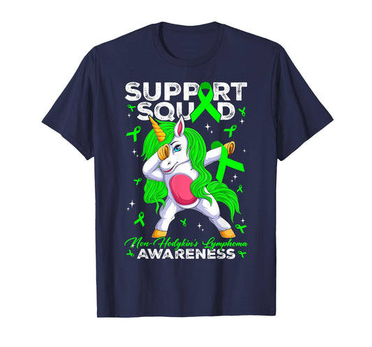 Support Squad Non-Hodgkin's Lymphoma Awareness Month Unicorn T-Shirt