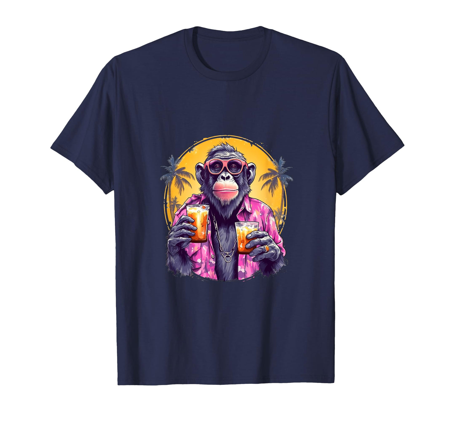 Monkey Drinking Beer Funny Beer Drinker Drunk Gorilla Ape T-Shirt