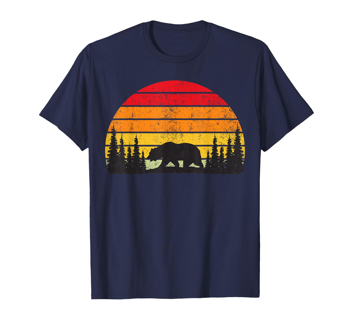 Retro Forest Bear Outdoors Nature Women Men Vintage Graphic T-Shirt