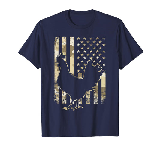 Chicken US American Flag Patriotic Chicken Lover 4th of July T-Shirt