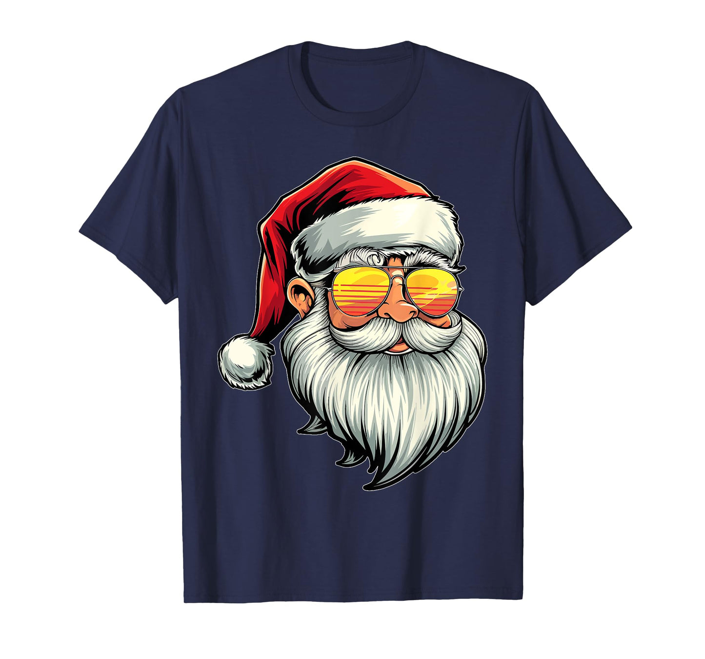 Santa Face Retro Sunglasses Christmas Xmas Men Women Kids T-Shirt