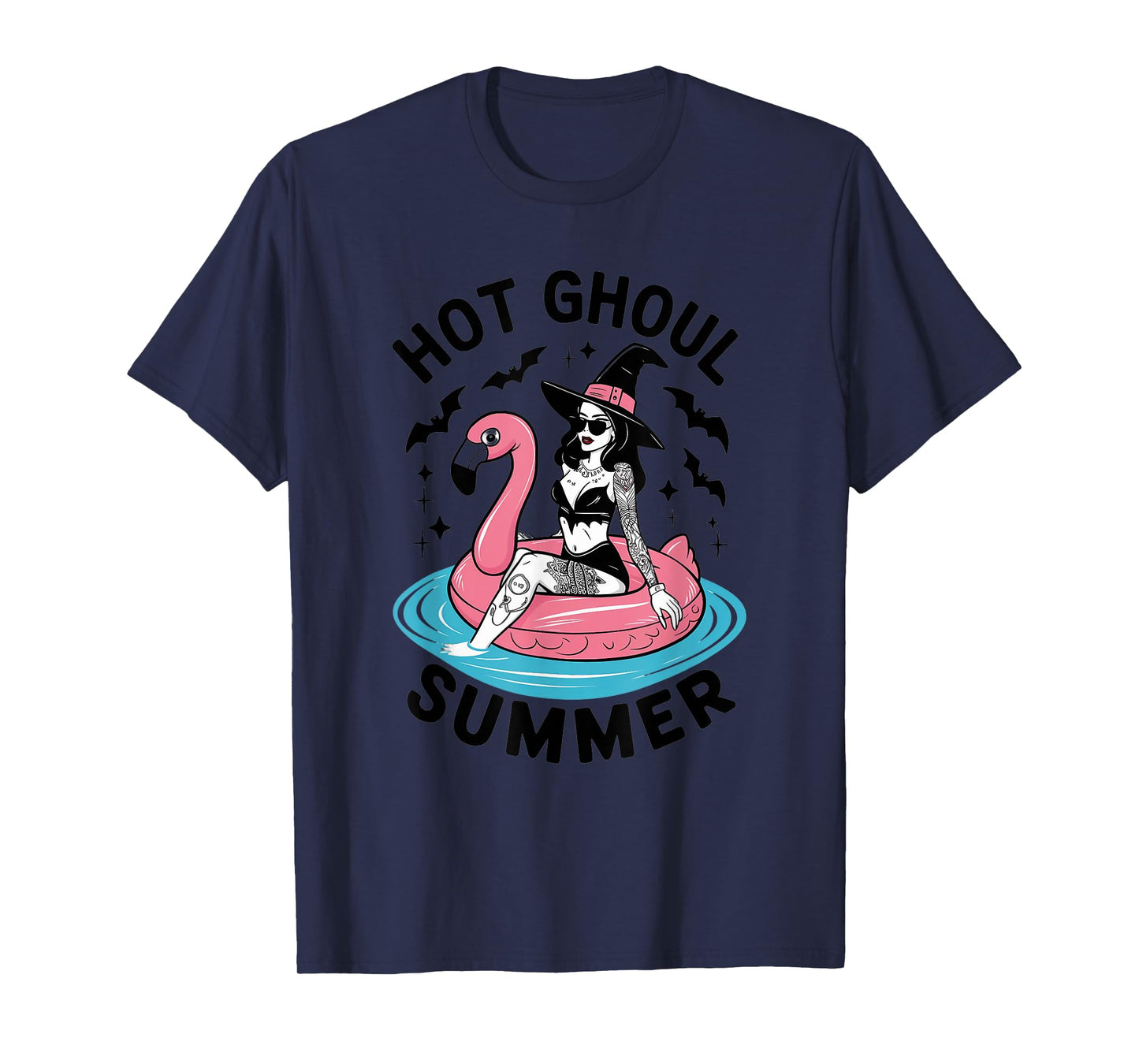 Hot Ghoul Summer Funny Witch Gothic Spooky Retro Halloween T-Shirt