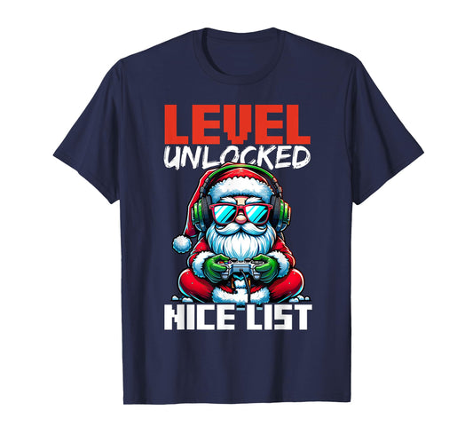 Christmas Gamer Boys Nice List Video Game Santa Xmas T-Shirt