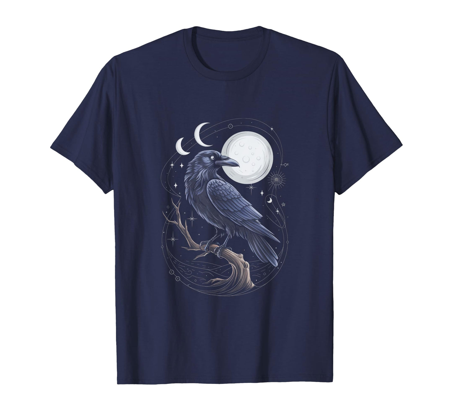Raven Crow Dark Bird Witchcraft Omens Midnight T-Shirt