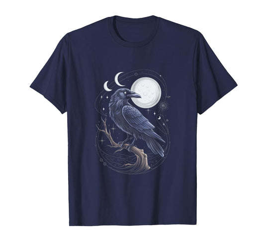 Raven Crow Dark Bird Witchcraft Omens Midnight T-Shirt