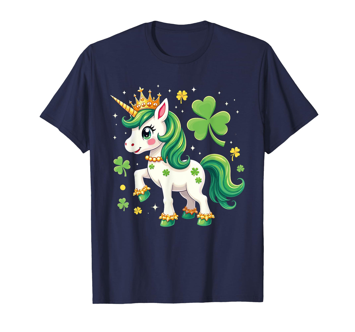 Lepricorn Unicorn St Patricks Day Shamrock Kids Girls Lucky T-Shirt