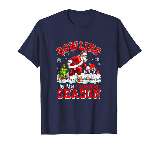 Bowling is Favorite Season Costume Player Christmas Santa T-Shirt