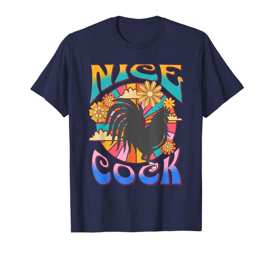 NICE COCK Black Light Funny Hippie Peace Love Retro Vintage T-Shirt