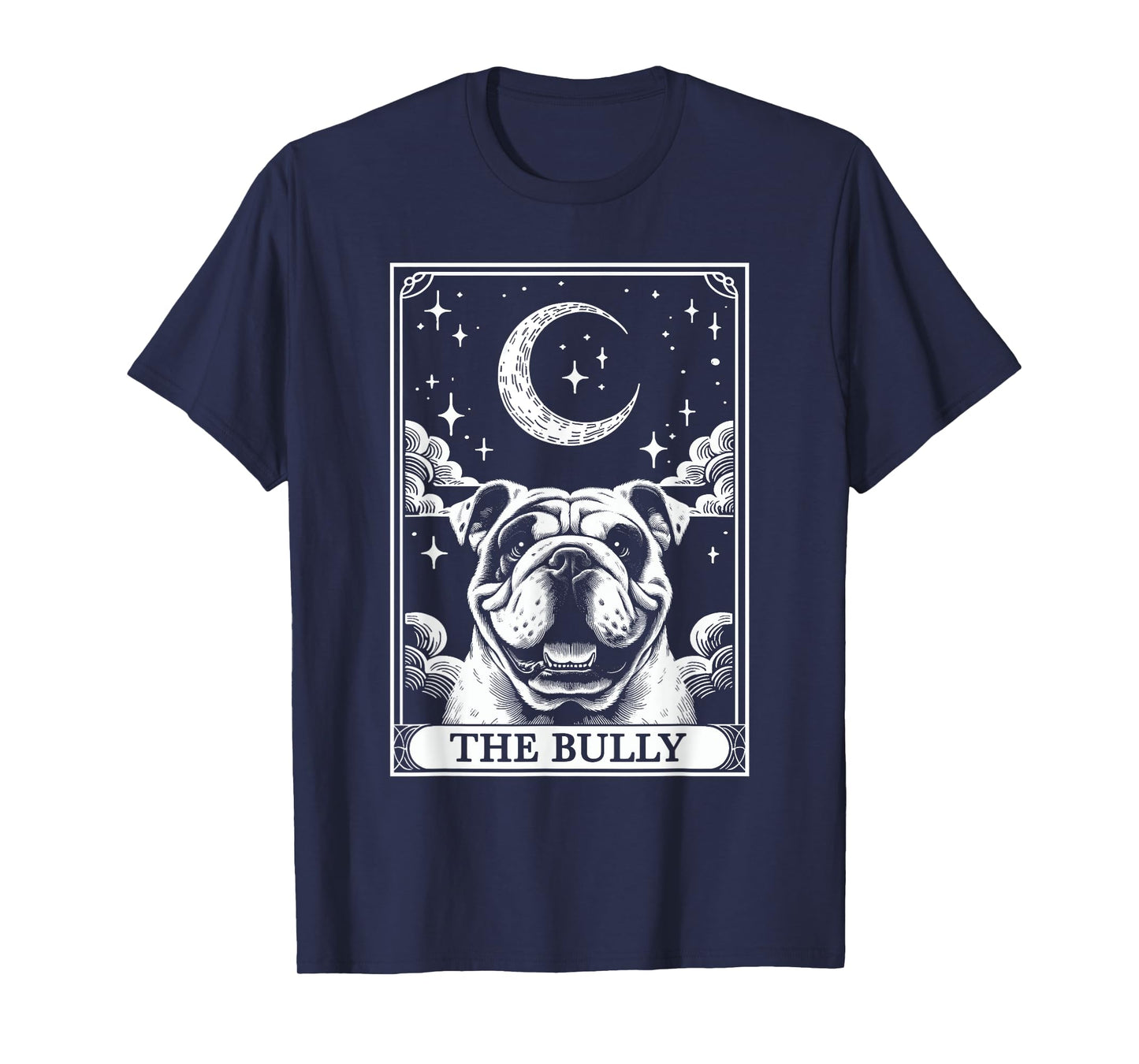 Tarot Card Vintage Crescent Moon Bulldog Bully Dog Mom T-Shirt