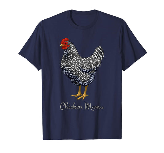 Chicken Mama Black Barred Plymouth Rock Hen Mom Bird Lovers T-Shirt