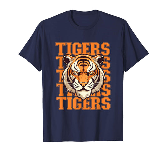 Football Tigers School Sports Fan Team Spirit Tigers Mascot T-Shirt