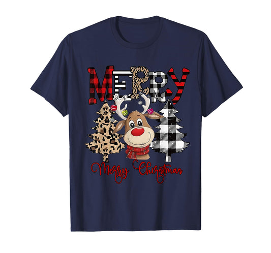 Funny Christmas t-shirt Cartoon Cute Reindeer t-shirt T-Shirt