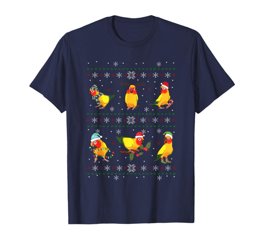 Funny Santa Parrot Decorations Sun Conure Ugly Christmas T-Shirt