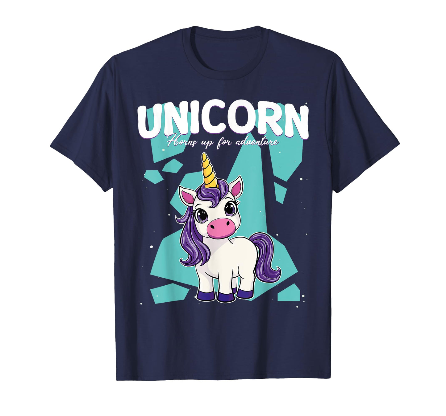 Unicorn Horns Up For Adventure Unicorn T-Shirt