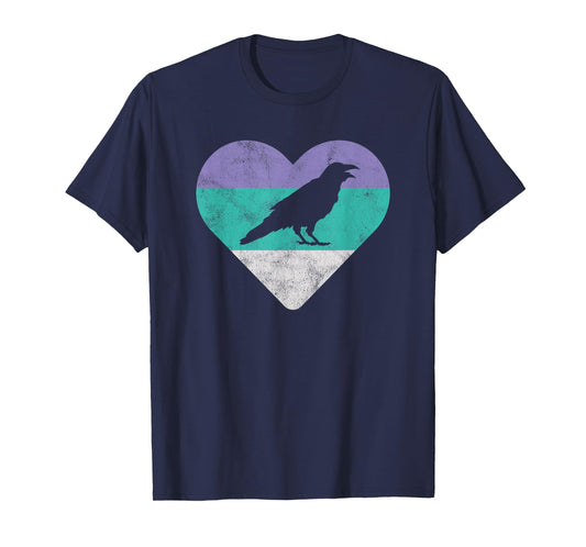 Raven Retro Bird Gift For Women or Girls T-Shirt