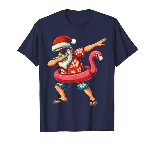 Dabbing Santa Christmas in July Hawaiian Xmas Dab Men Boys T-Shirt