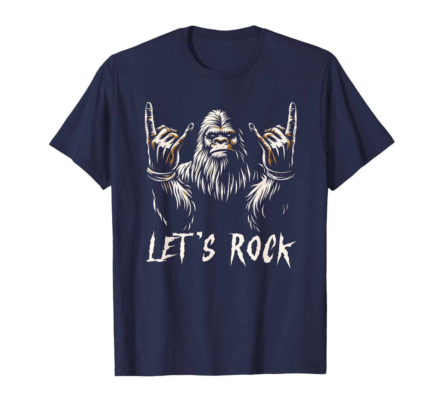 Bigfoot Rock On Funny Sasquatch Rock and Roll Let's Rock T-Shirt