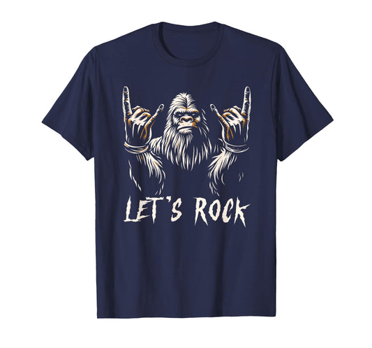Bigfoot Rock On Funny Sasquatch Rock and Roll Let's Rock T-Shirt