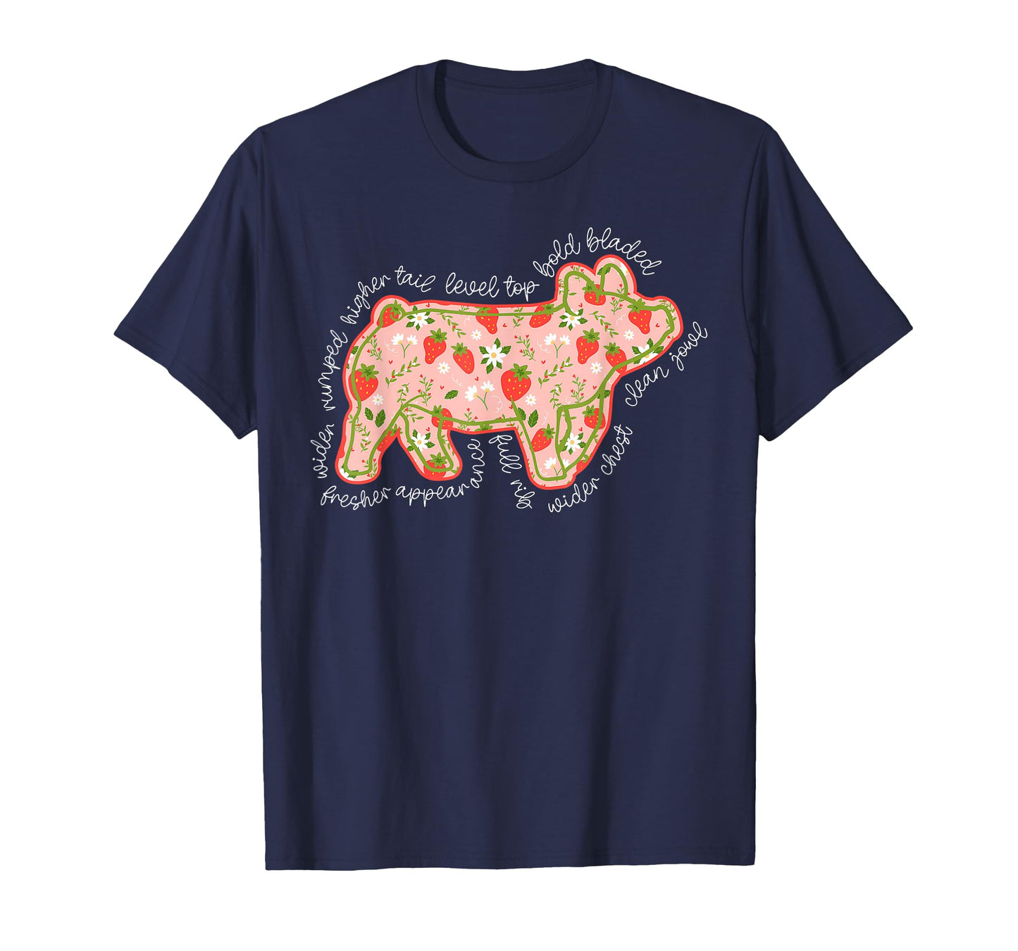 Pig Strawberry Stock Show Livestock Show Mom Hog Breeder T-Shirt