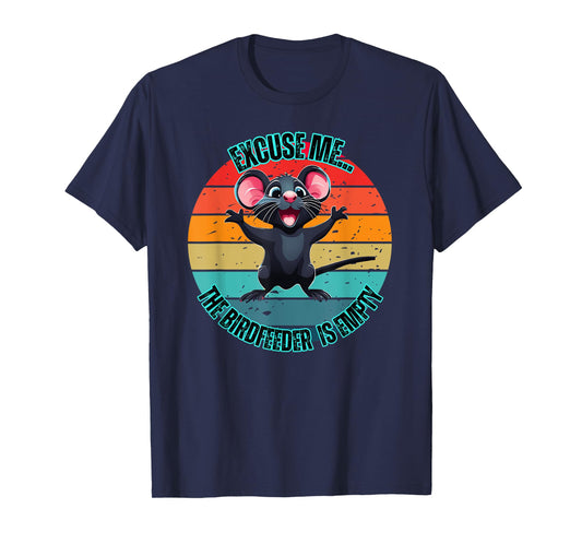 Funny Adorable Bird Feeder Empty Mouse Rat Wildlife Sunset T-Shirt