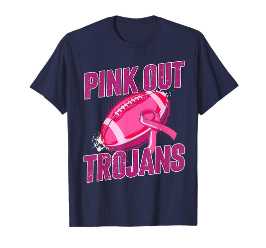 Trojans Pink Out Football Tackle Breast Cancer T-Shirt