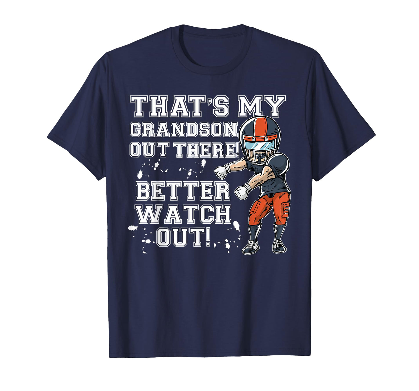 That's My Grandson Out There Orange Football Grandma T-Shirt