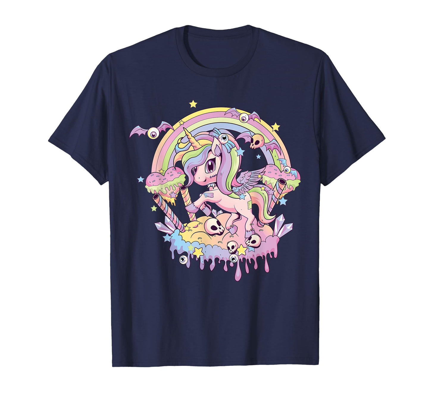 Pastel Goth Cute Creepy Unicorn Gothic Kawaii Menhera Wiccan T-Shirt
