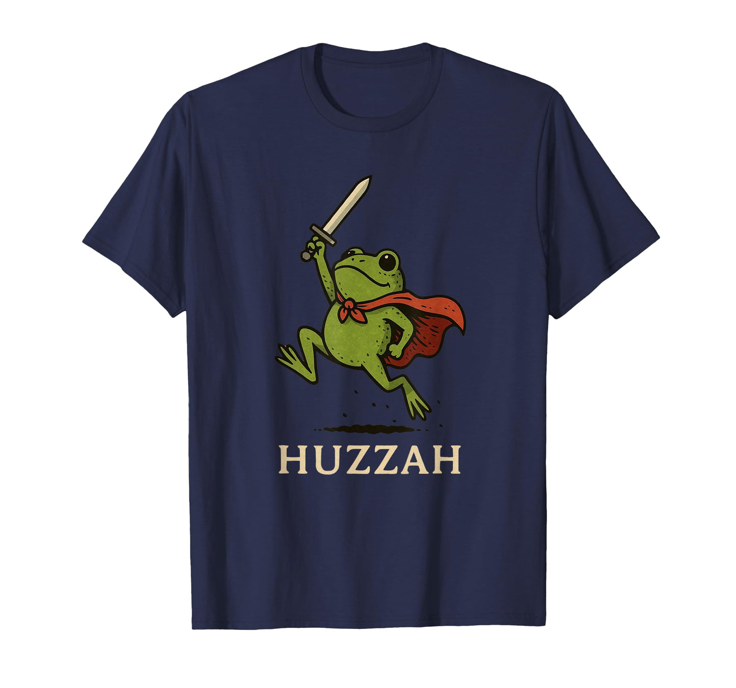 Huzzah Frog Knight Funny Sword Meme Quote T-Shirt