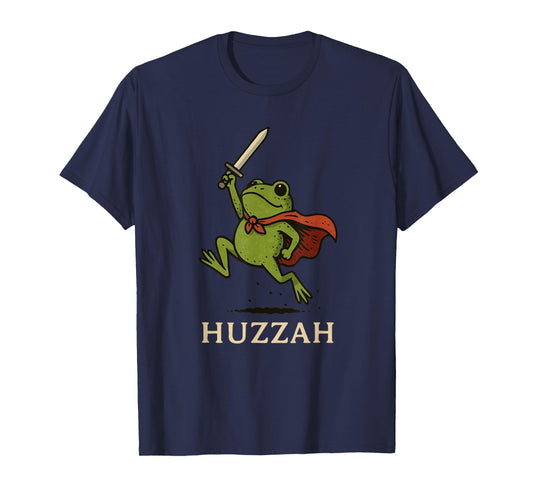 Huzzah Frog Knight Funny Sword Meme Quote T-Shirt