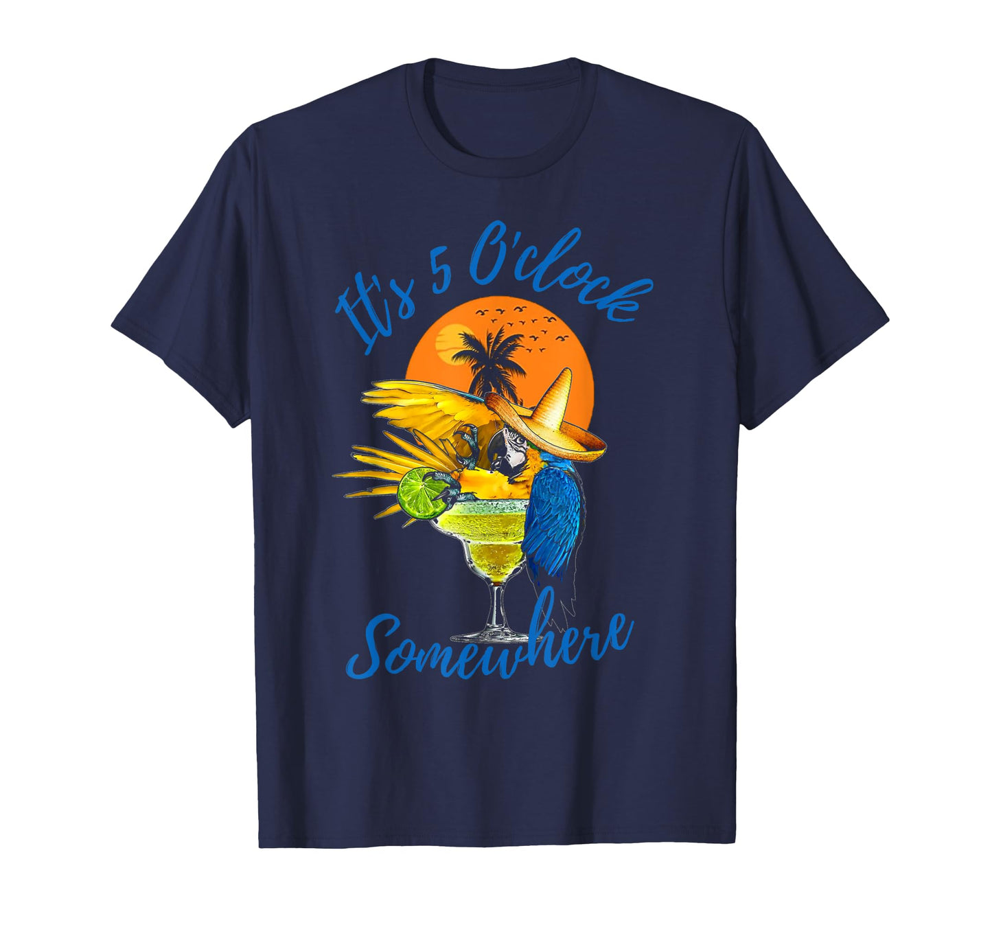 It Is 5 O'clock Somewhere Drinking Parrot T-Shirt