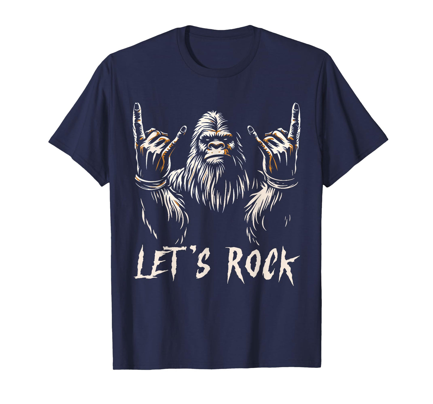 Bigfoot Rock On Funny Sasquatch Rock and Roll Let's Rock T-Shirt