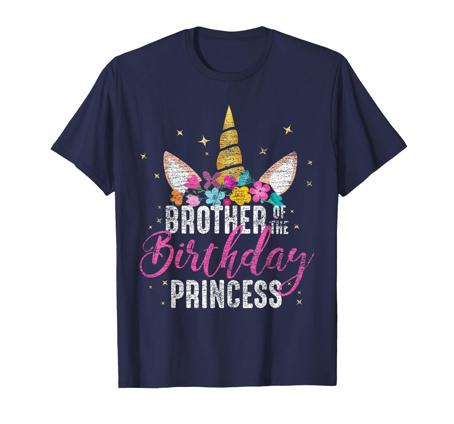 Brother Of The Birthday Princess Gift Unicorn Birthday T-Shirt