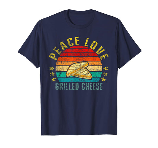 Peace Love Grilled Cheese Funny Retro T-Shirt