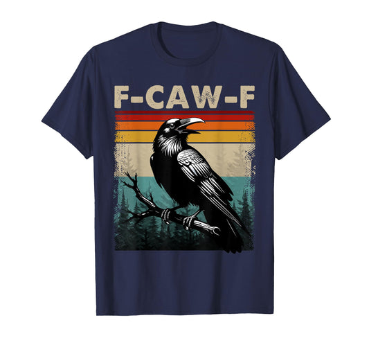 F-Caw-F Black Crow Black Bird Retro Sunset Vintage F-Caw-F T-Shirt