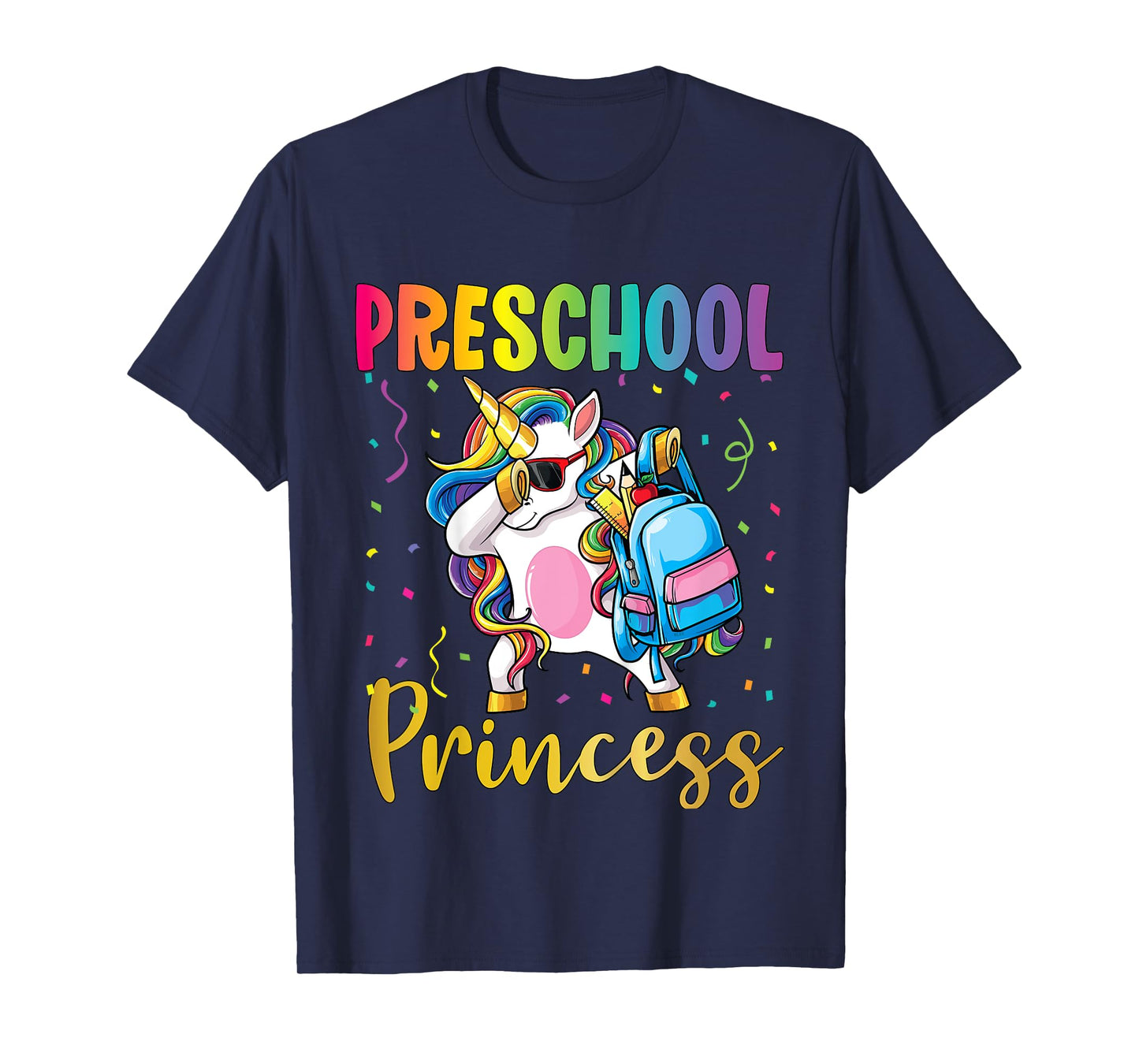 First Day of Preschool Pre-K Toddler School Princess Unicorn T-Shirt