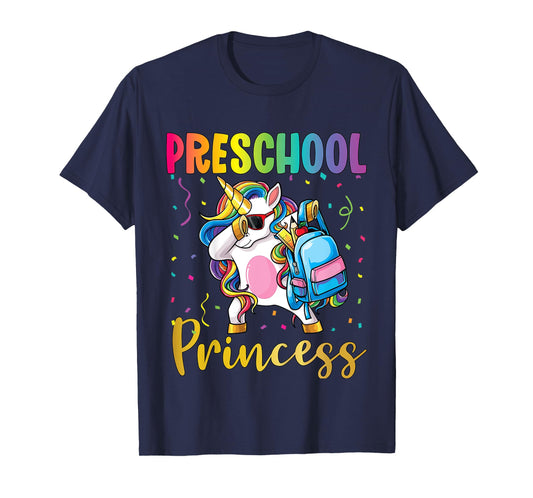 First Day of Preschool Pre-K Toddler School Princess Unicorn T-Shirt