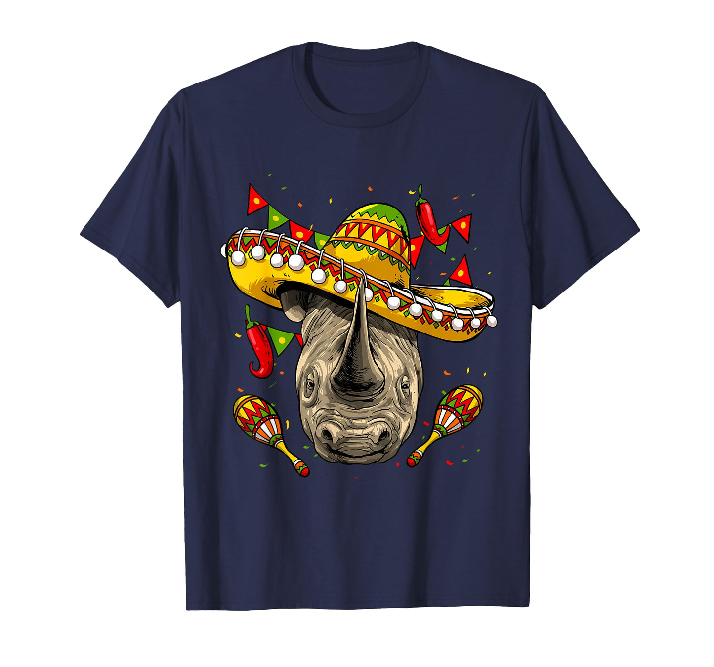 Cinco de Mayo Poncho Rhinoceros Sombrero Mexican Rhino Lover T-Shirt