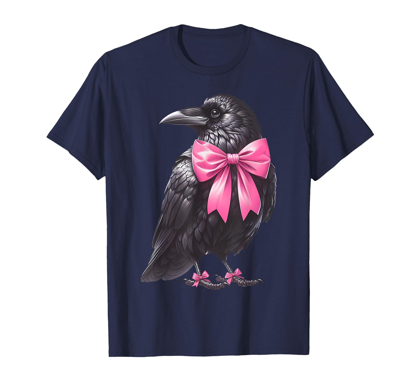 Coquette Bow Raven Crow Dark Birds Witchy Vibes Goblincore T-Shirt