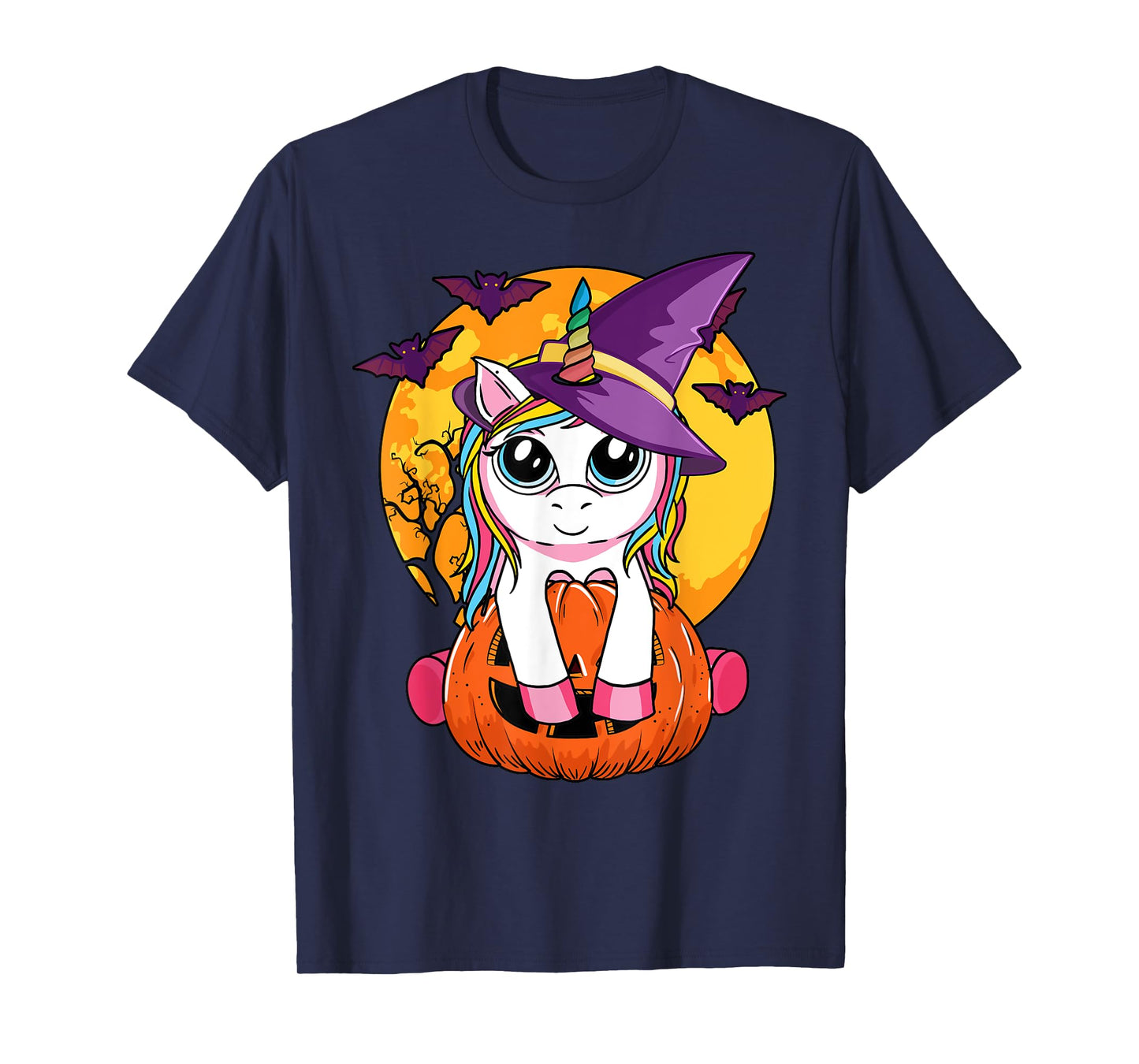 Cute Halloween Girls Kids Witchy Unicorn Halloween T-Shirt