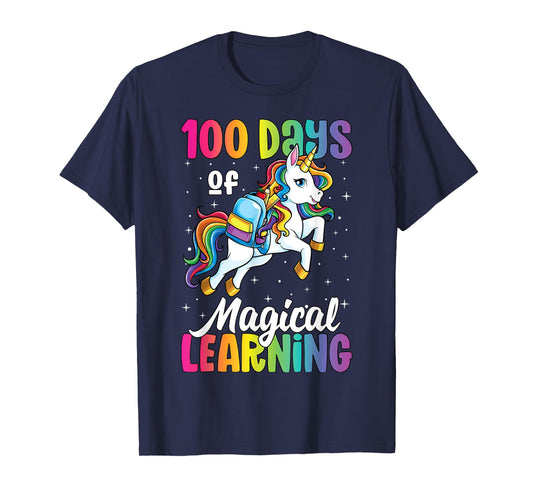 100 Days of School Unicorn Girls 100th Day of School T-Shirt
