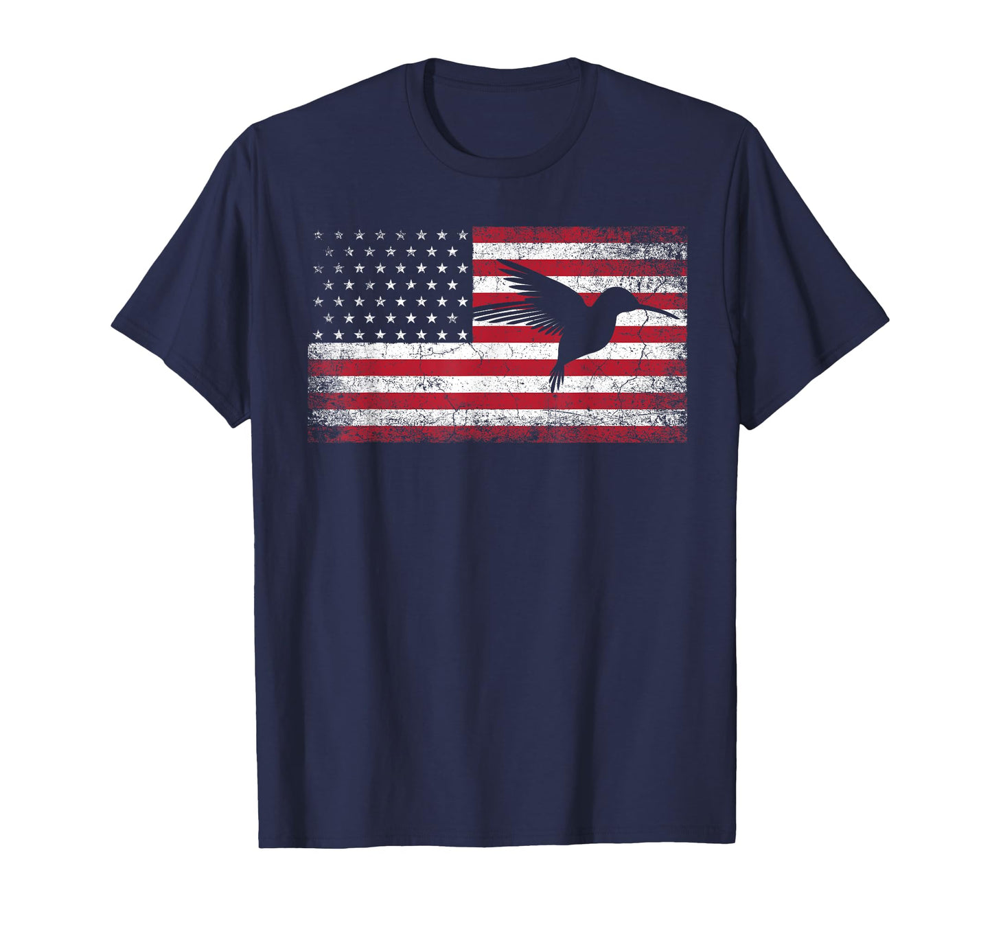 American Flag Hummingbird Bird Lover 4th of July Birding USA T-Shirt