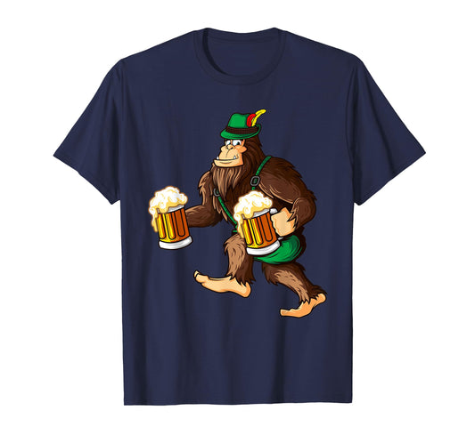 Funny Bigfoot Lederhosen Prost Beer Mug Beerfest Oktoberfest T-Shirt
